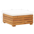 Muebles de jardín 5 pzas y cojines madera acacia blanco crema
