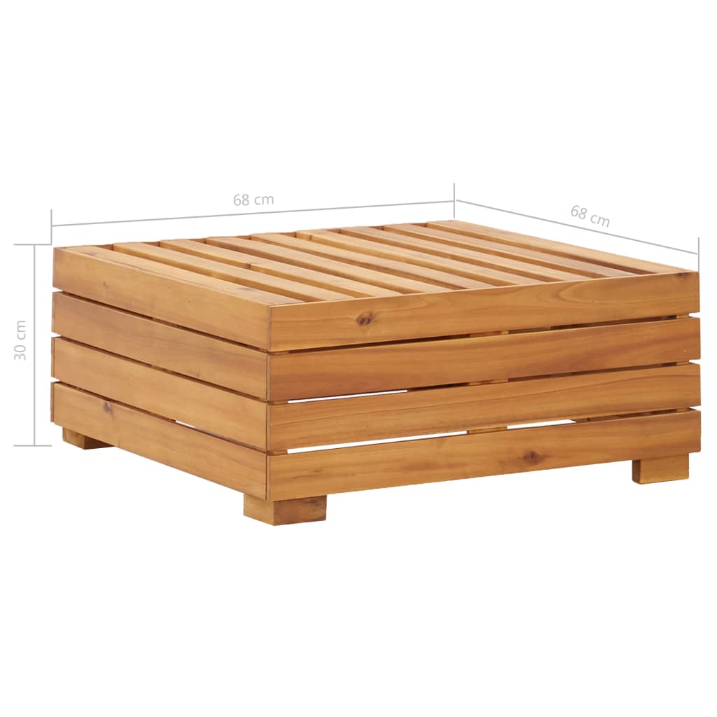Muebles de jardín 5 pzas y cojines madera acacia blanco crema