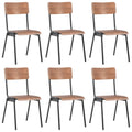 Sillas de comedor 6 unidades madera contrachapada marrón