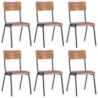 Sillas de comedor 6 unidades madera contrachapada marrón