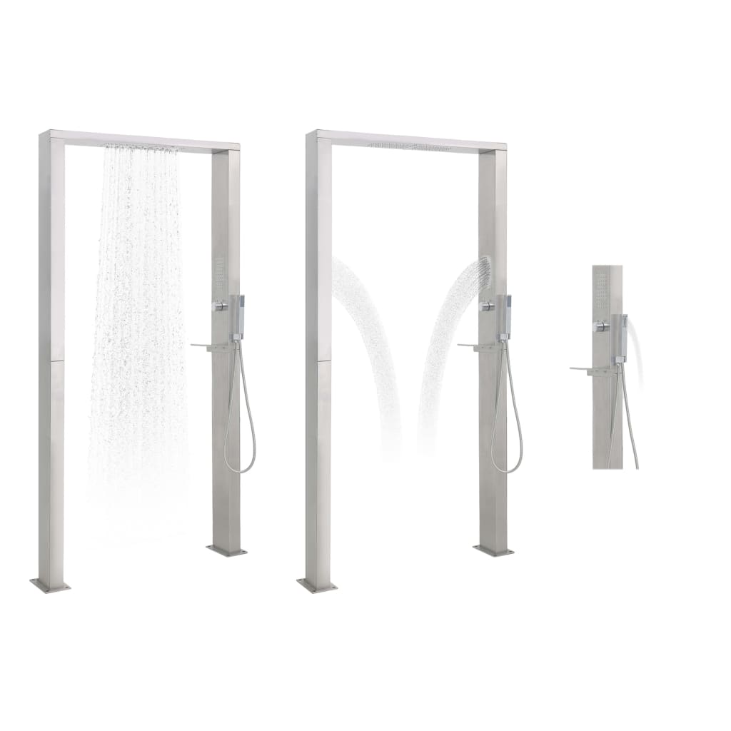 Ducha de exterior de acero inoxidable chorro doble