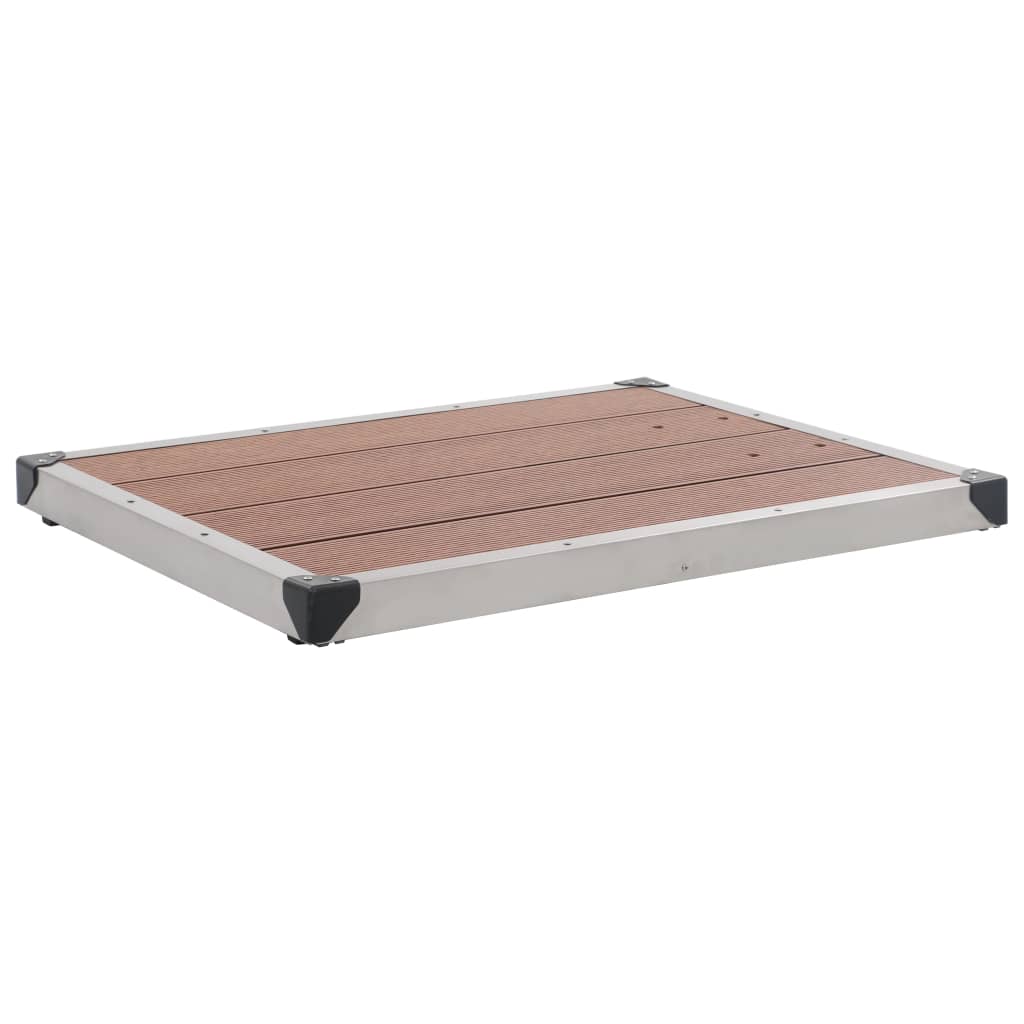 Plato de ducha de jardín WPC acero inoxidable gris 110x62 cm