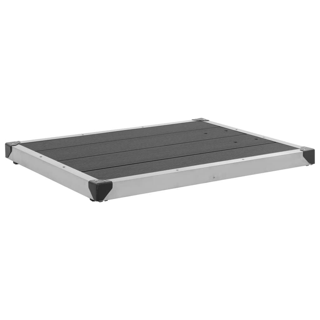 Plato de ducha de jardín WPC acero inoxidable gris 110x62 cm