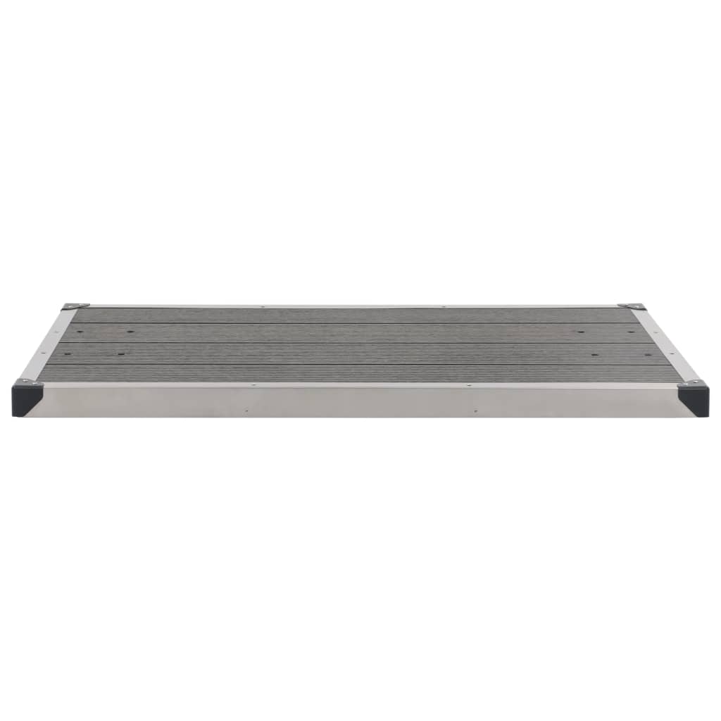 Plato de ducha de jardín WPC acero inoxidable gris 110x62 cm