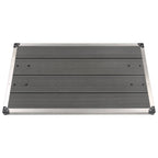 Plato de ducha de jardín WPC acero inoxidable gris 110x62 cm