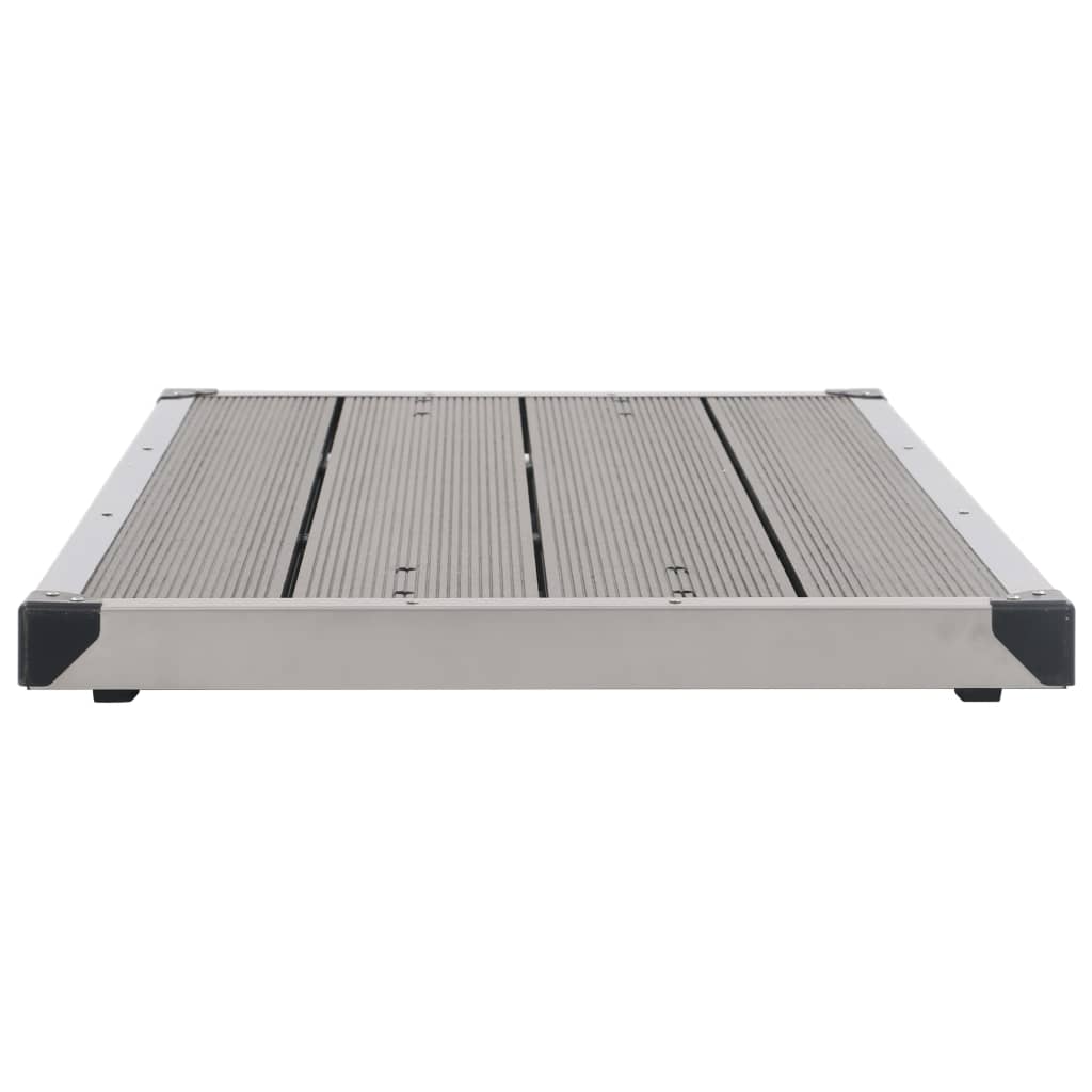 Plato de ducha de jardín WPC acero inoxidable gris 110x62 cm