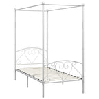 Estructura cama con dosel sin colchón metal blanco 120x200 cm