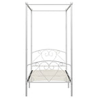 Estructura cama con dosel sin colchón metal blanco 120x200 cm