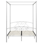 Estructura cama con dosel sin colchón metal blanco 140x200 cm