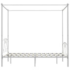 Estructura cama con dosel sin colchón metal blanco 140x200 cm
