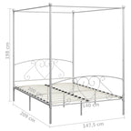 Estructura cama con dosel sin colchón metal blanco 140x200 cm