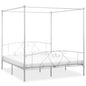 Estructura cama con dosel sin colchón metal blanco 140x200 cm