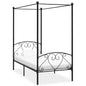 White metal canopy bed frame without mattress 120x200 cm