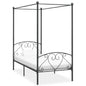 White metal canopy bed frame without mattress 120x200 cm