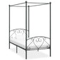 White metal canopy bed frame without mattress 120x200 cm