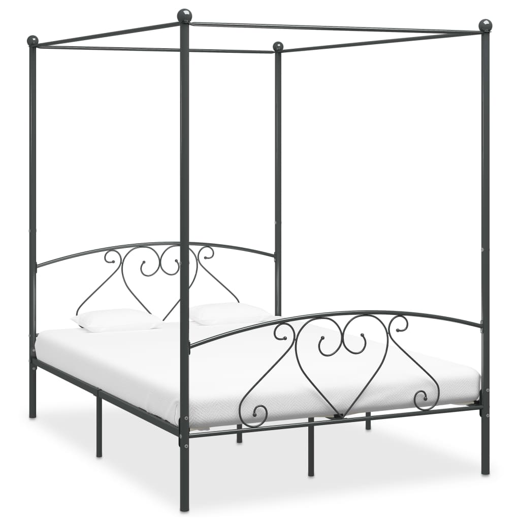 Cama con somier sin colchón metal blanco 90x200 cm