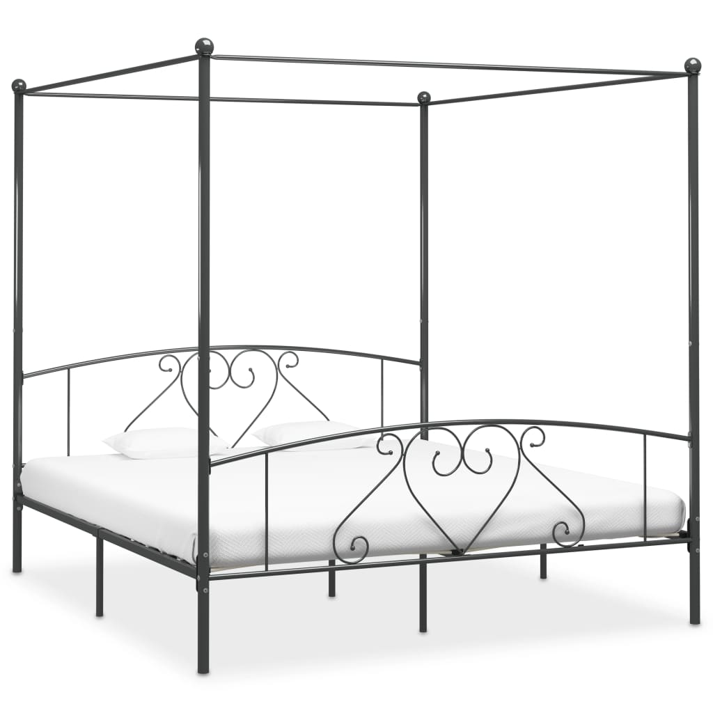 Cama con somier sin colchón metal blanco 90x200 cm