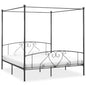 White metal canopy bed frame without mattress 120x200 cm