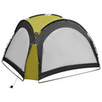 Carpa de fiesta con LED 4 paredes laterales verde 3,6x3,6x2,3 m