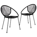 Sillas de jardín 2 unidades ratán de PVC negro