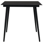 Set de comedor de jardín 5 pzas cuerda de algodón y acero negro