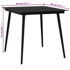 Set de comedor de jardín 5 pzas cuerda de algodón y acero negro