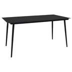 Set de comedor de jardín 7 pzas cuerda de algodón y acero negro