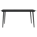 Set de comedor de jardín 7 pzas cuerda de algodón y acero negro