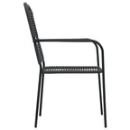 Set de comedor de jardín 7 pzas cuerda de algodón y acero negro