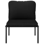 Juego de muebles de jardín 3 piezas con cojines PVC negro
