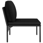 Juego de muebles de jardín 3 piezas con cojines PVC negro