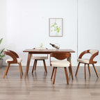 Silla de comedor de madera curvada y cuero sintético negro