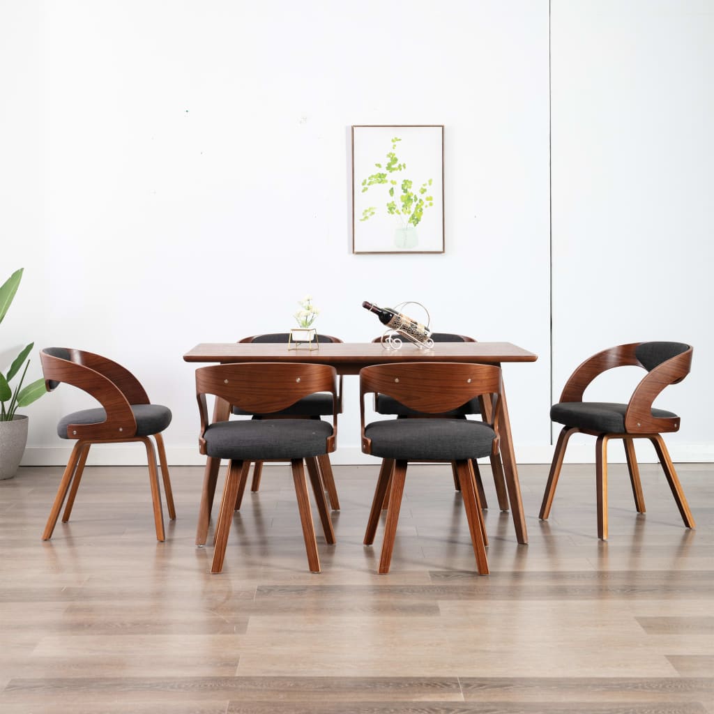 Silla de comedor con reposabrazos de tela gris claro