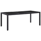 Juego de comedor de jardín 9 piezas ratán sintético negro