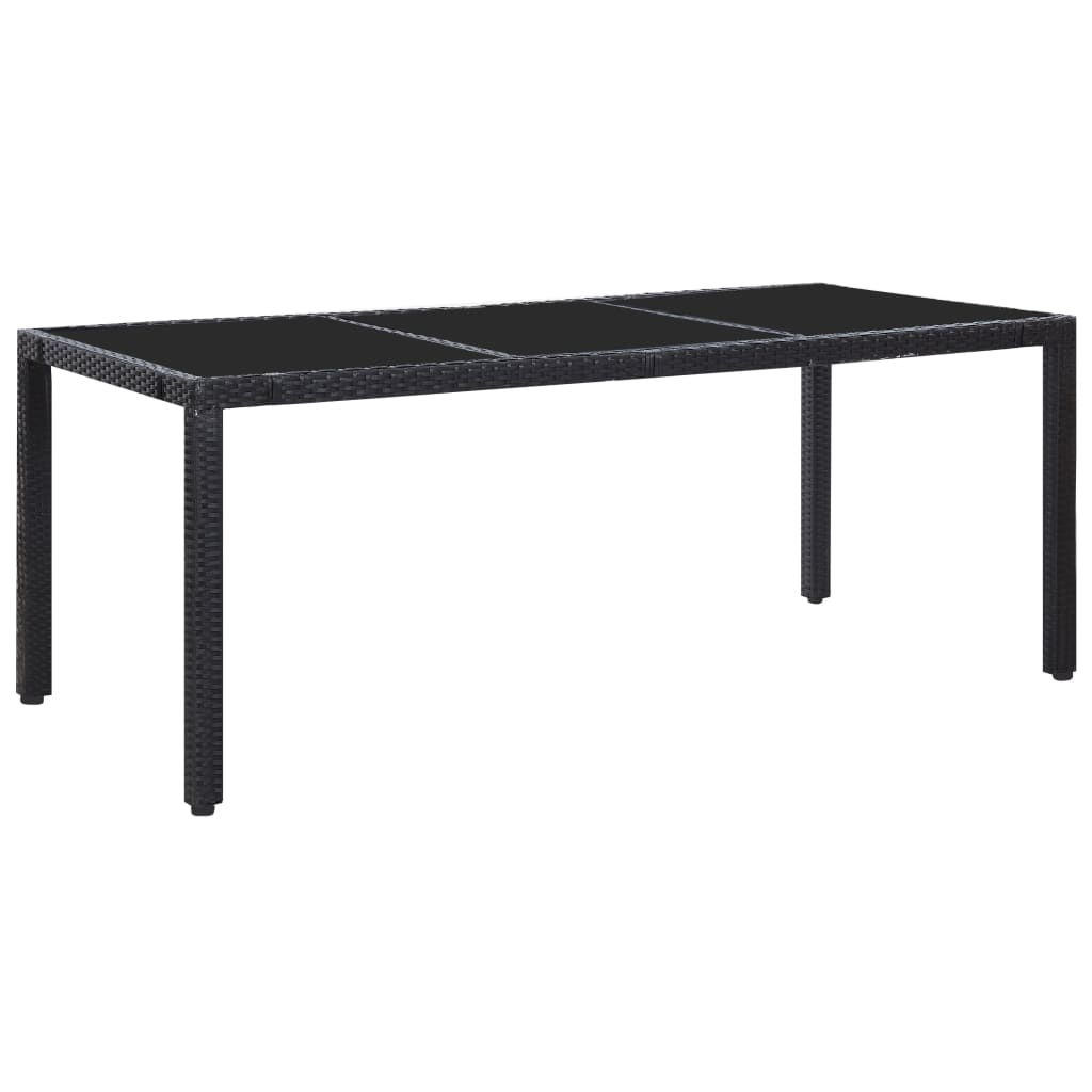 Juego de comedor de jardín 9 piezas ratán sintético negro