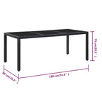 Juego de comedor de jardín 9 piezas ratán sintético negro