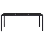 Juego de comedor de jardín 9 piezas ratán sintético negro