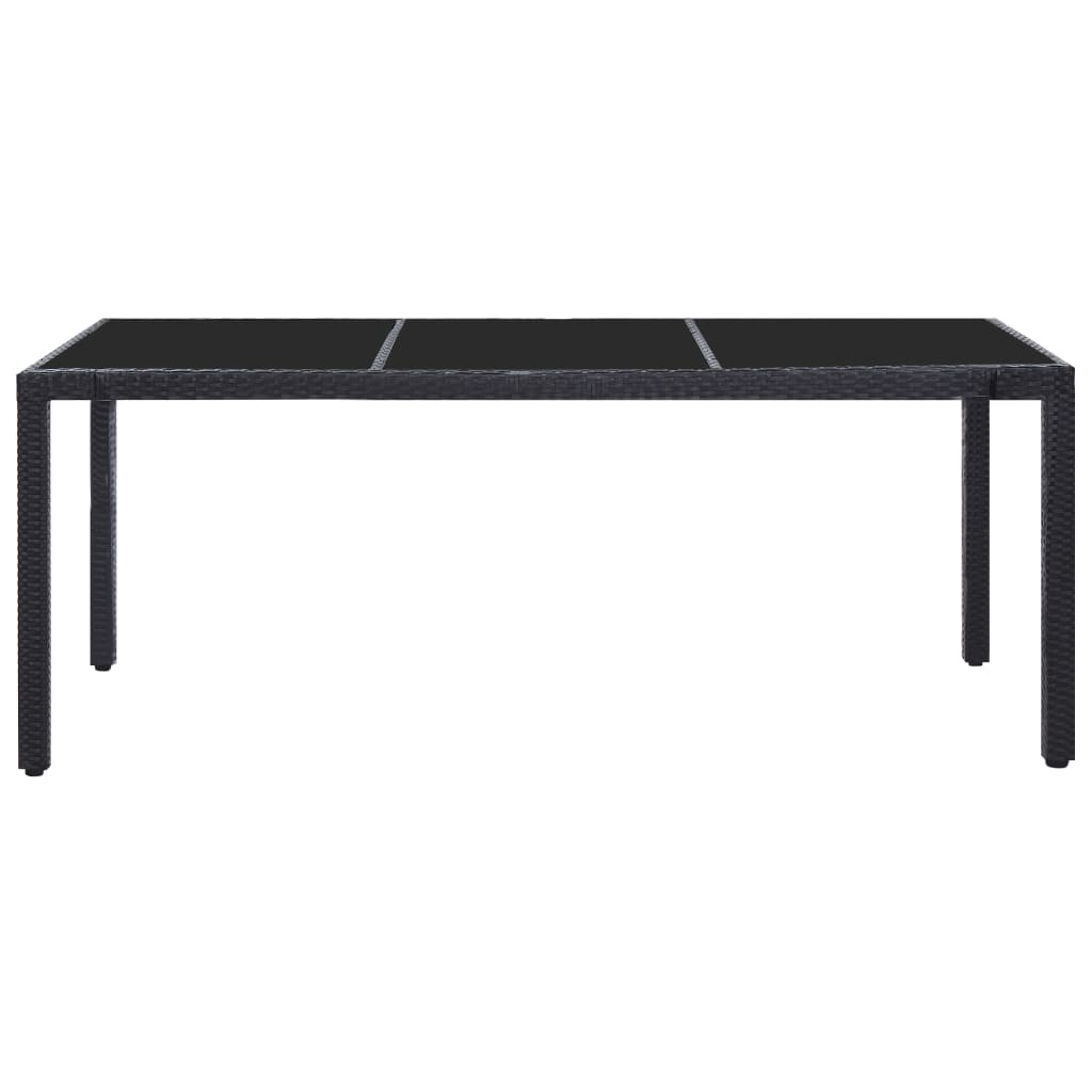 Juego de comedor de jardín 9 piezas ratán sintético negro