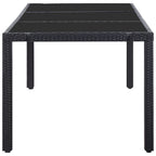 Juego de comedor de jardín 9 piezas ratán sintético negro
