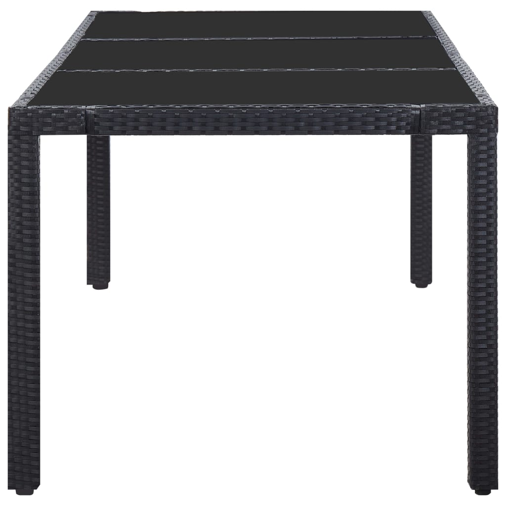 Juego de comedor de jardín 9 piezas ratán sintético negro