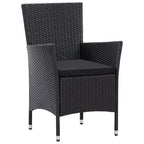 Juego de comedor de jardín 9 piezas ratán sintético negro