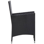 Juego de comedor de jardín 9 piezas ratán sintético negro