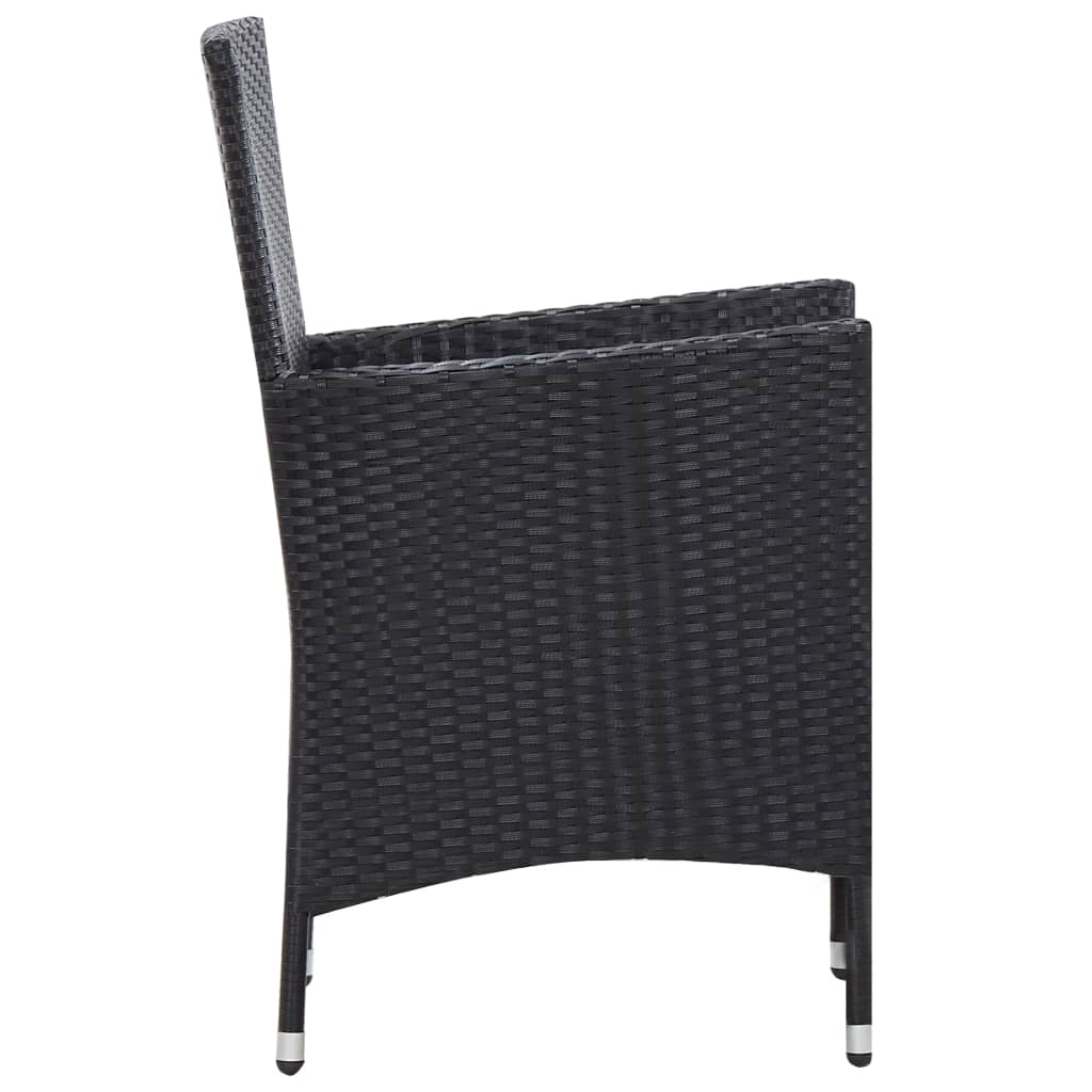 Juego de comedor de jardín 9 piezas ratán sintético negro