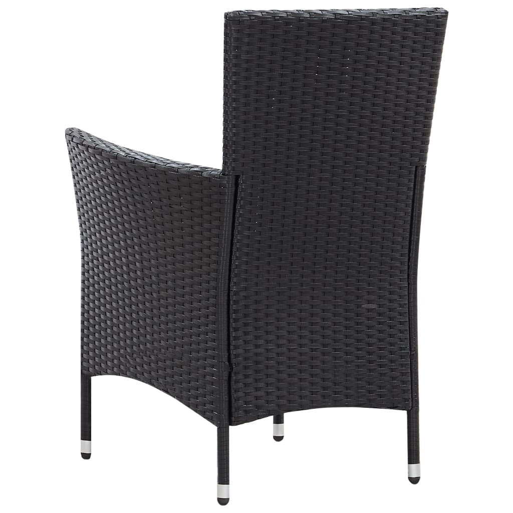 Juego de comedor de jardín 9 piezas ratán sintético negro