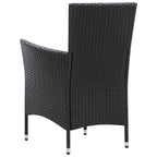 Juego de comedor de jardín 9 piezas ratán sintético negro