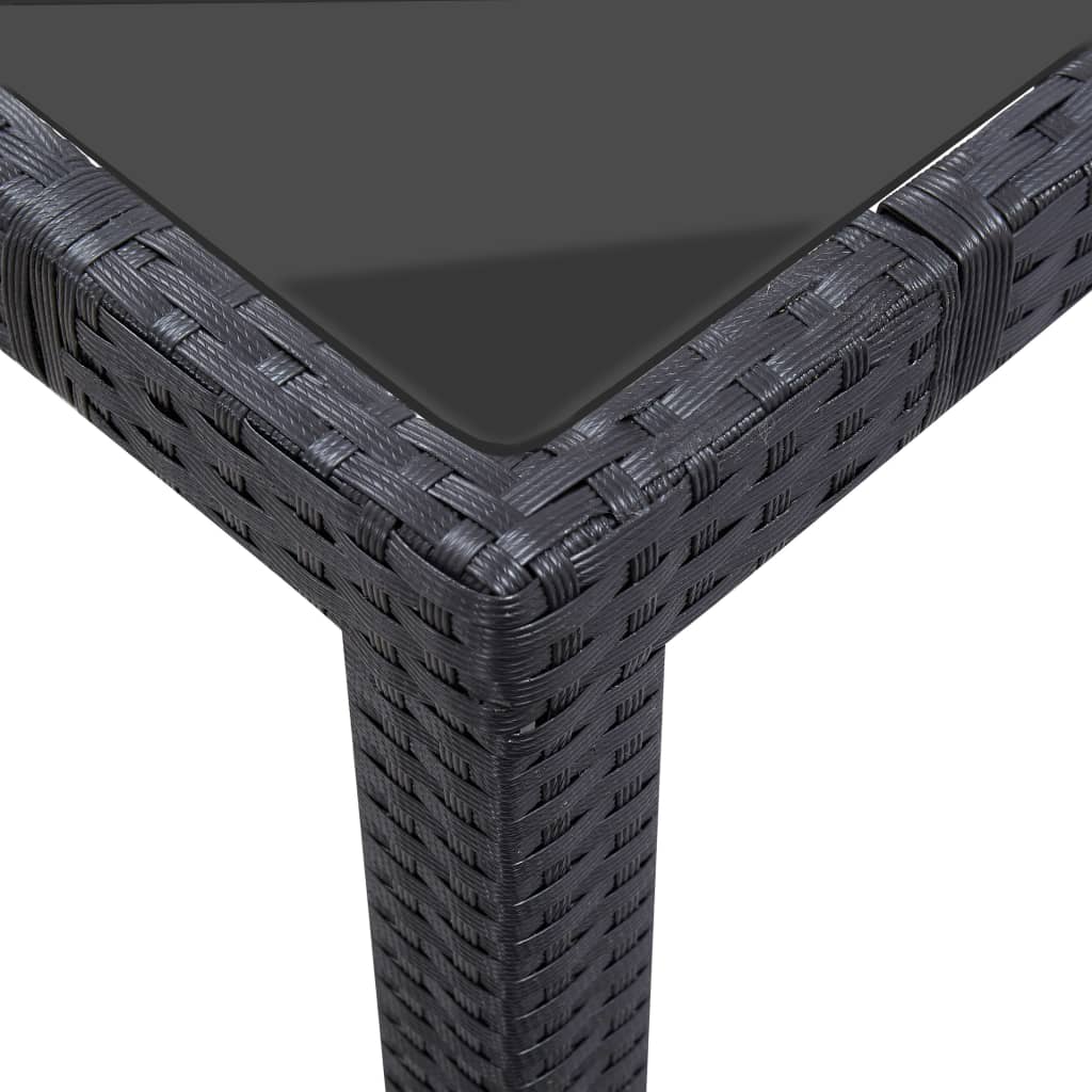 Juego de comedor de jardín 9 piezas ratán sintético negro