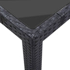 Juego de comedor de jardín 9 piezas ratán sintético negro