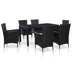 Juego de comedor de jardín 5 piezas ratán sintético negro