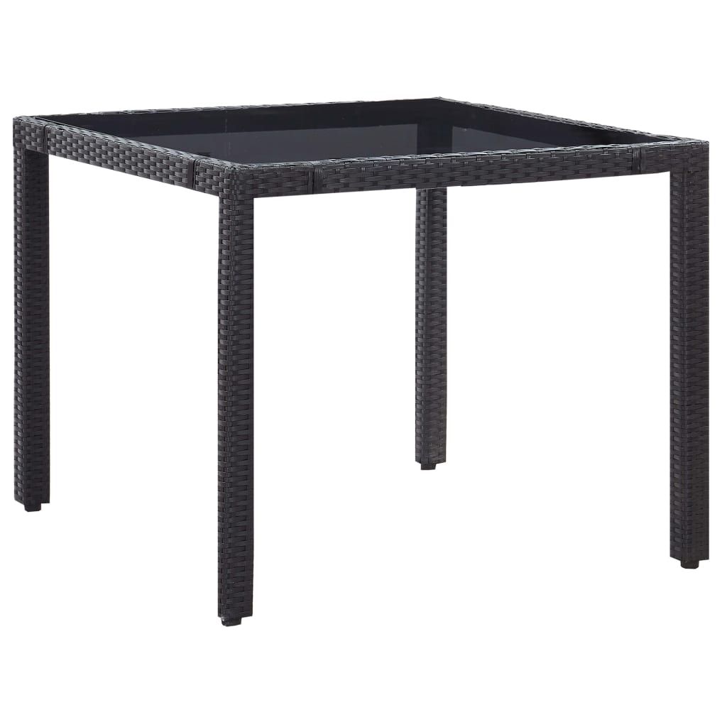 Juego de comedor de jardín 5 piezas ratán sintético negro