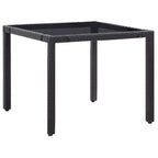 Juego de comedor de jardín 5 piezas ratán sintético negro